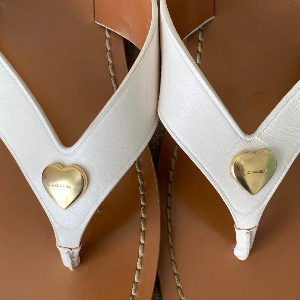 Coach Women's White and Brown Sandals - Picture 12 of 12